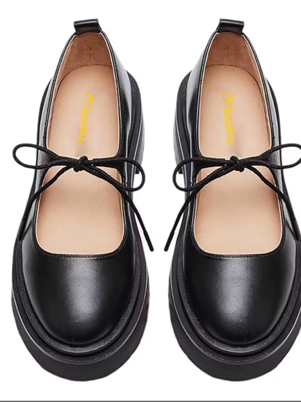 Steve Madden Black Lace-Up Mary Jane Platform Flats